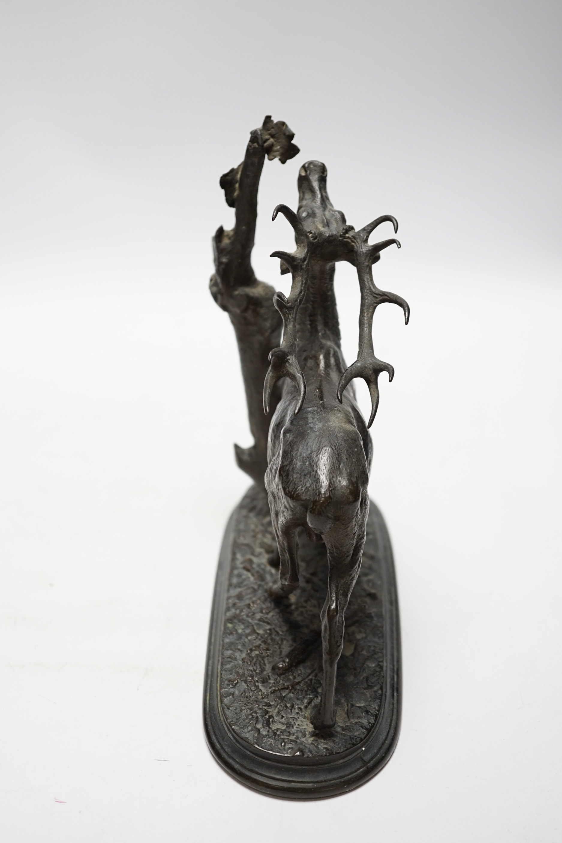 After Pierre-Jules Mene (1810 - 1879), a bronze model of a stag, 23cm